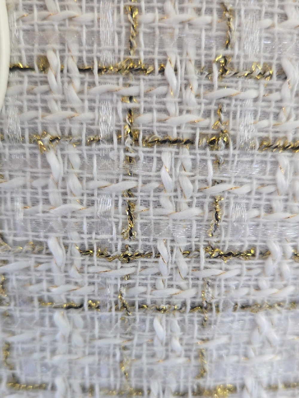 Badgley Mischka Cream and Gold Tweed Tote - Picture 4 of 4